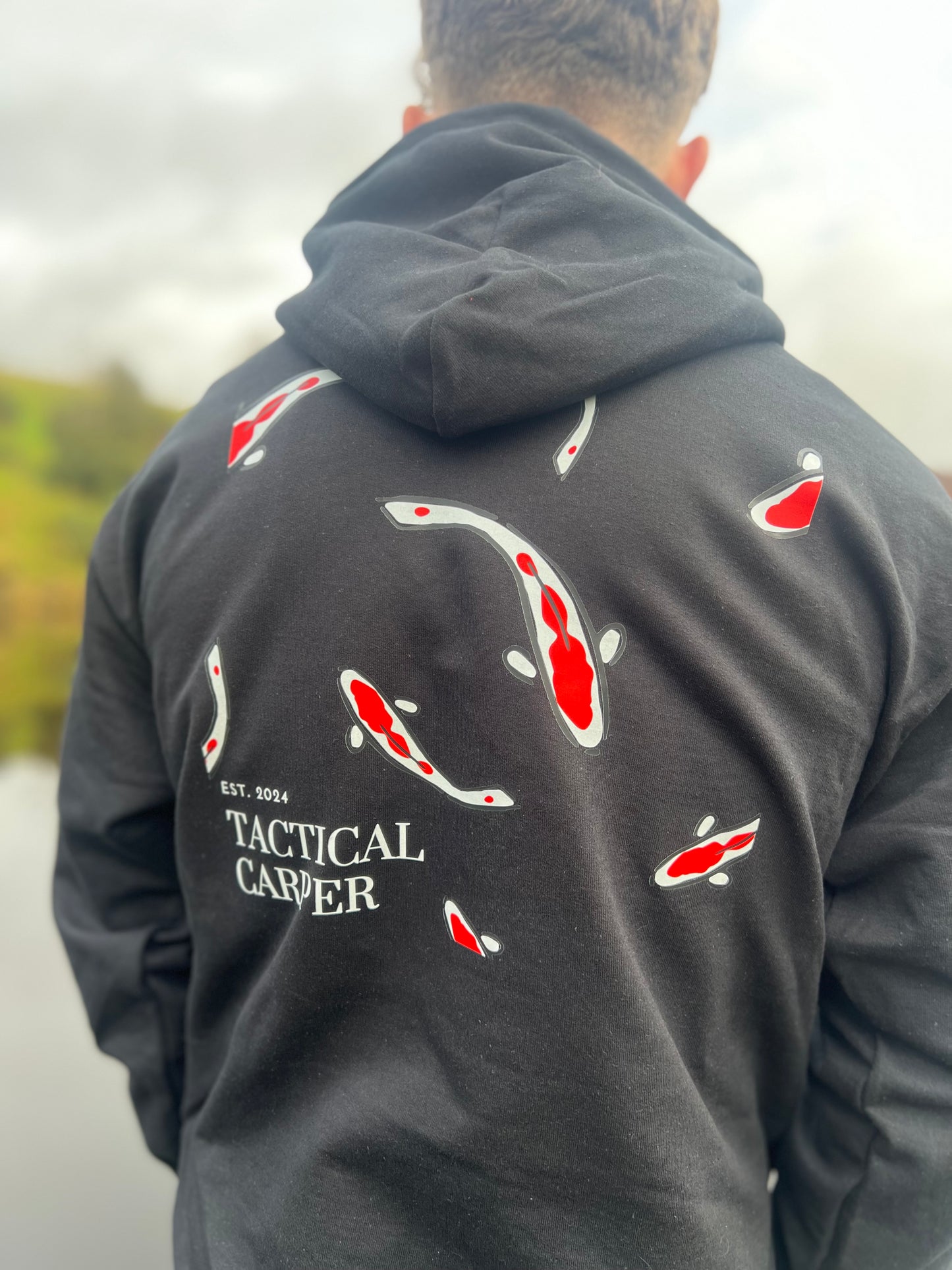 The Red “Mini Koi” Lightweight Hoodie